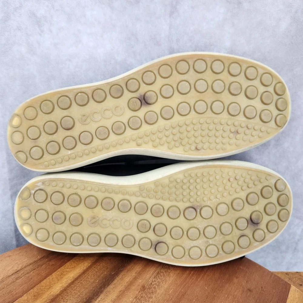 Ecco Soft 7 Sneakers Mens 7 /‎ 7.5 Eu 41 Black Leather Low Top Comfort Shoes